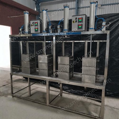 4 Head Pneumatic Paneer Pressing Machine